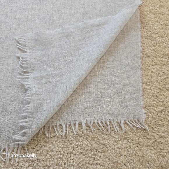 Lightweight Cashmere Scarf Taupe Grey Tan - Picture 8 of 9